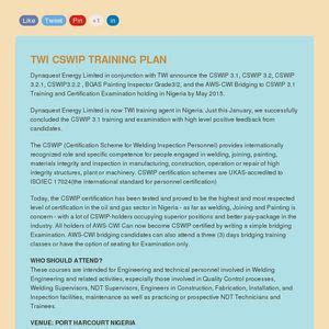 twi cswip result|TWI Training .